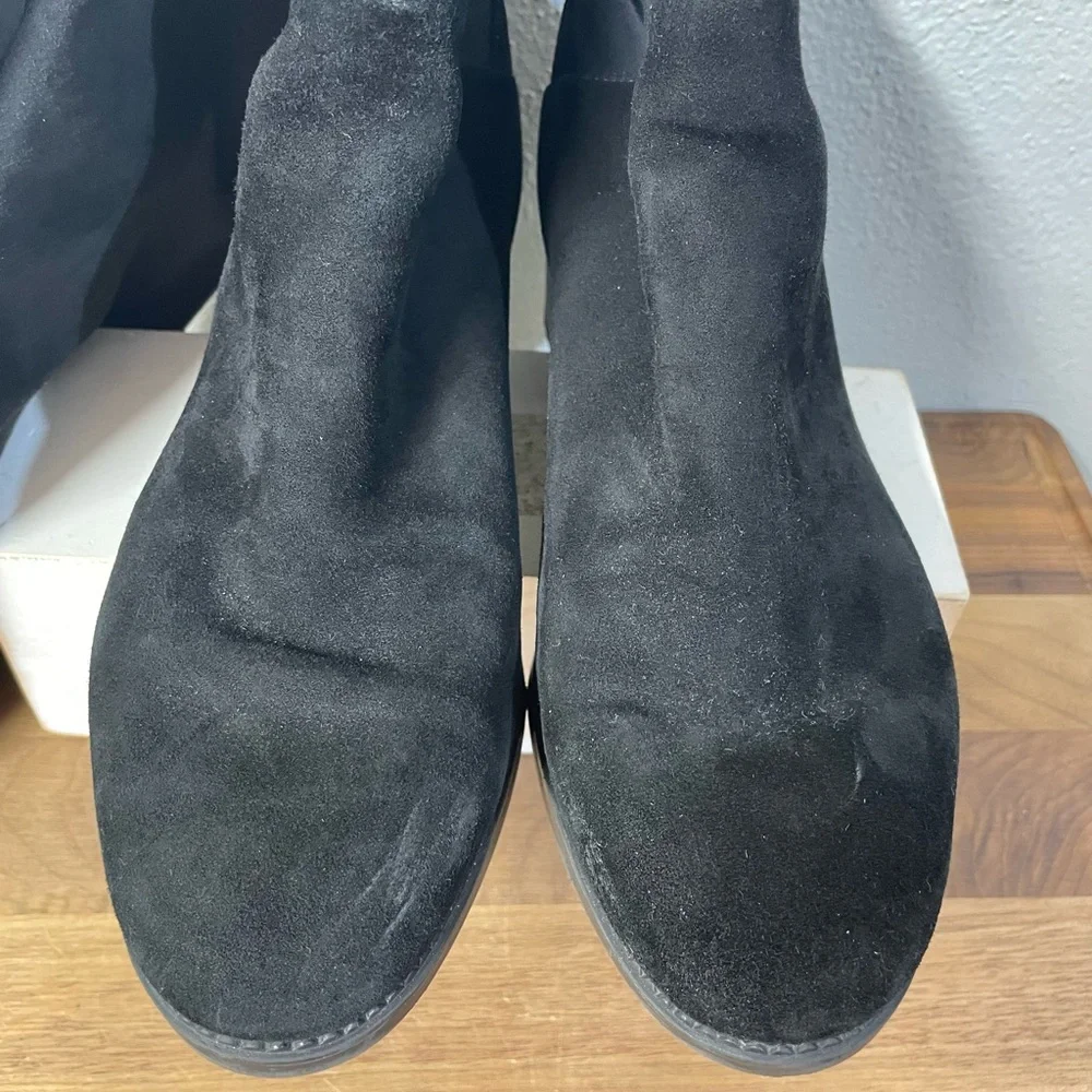 Tori Burch Dark Romantic Feminine Black Over The Knee Boots Suede Sz 9 Euro Luxe